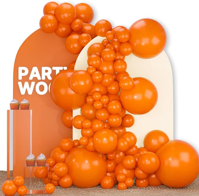 PartyWoo Orange Balloons 92pcs Different Sizes of 18 12 10 5 Inch Matte Fall by PartyWoo