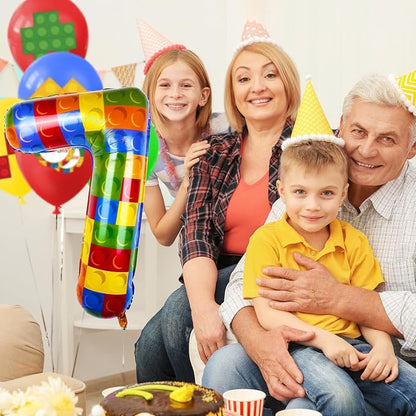 40 Inch Building Block Number Balloon Colorful Block Foil Balloons Block Themed - Image 5