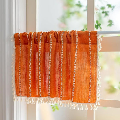 Sutuo Home Boho Kitchen Curtains Valance - Image 5