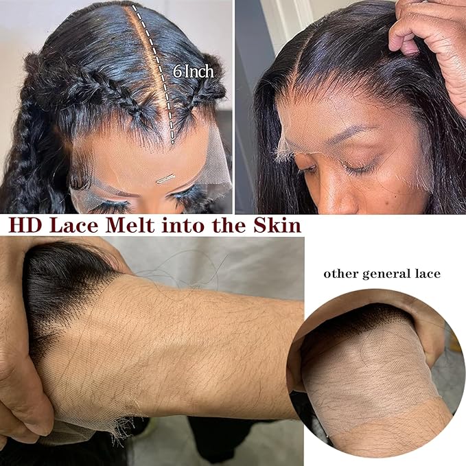 13x6 Body Wave Human Hair Lace Front Wigs 30inch 180% Density HD Lace Frontal Wigs Human Hair Pre Plucked Body Wave Lace Front Wigs for Women with Baby Hair