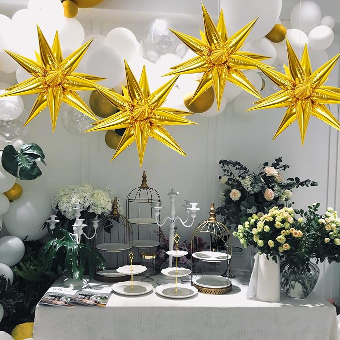 ZAKVOOR 60 Pcs Star Balloons 12 Spike Foil Explosion Party Decoration Balloons - Image 5