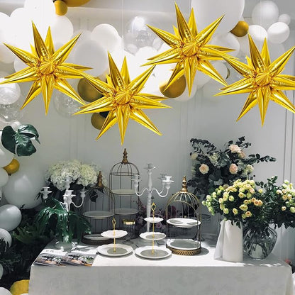 ZAKVOOR 60 Pcs Star Balloons 12 Spike Foil Explosion Party Decoration Balloons - Image 5