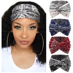 DRESHOW 4 Pack Turban Headbands for Women Wide Vintage Head Wraps Knotted Cute Hair Band Accessories