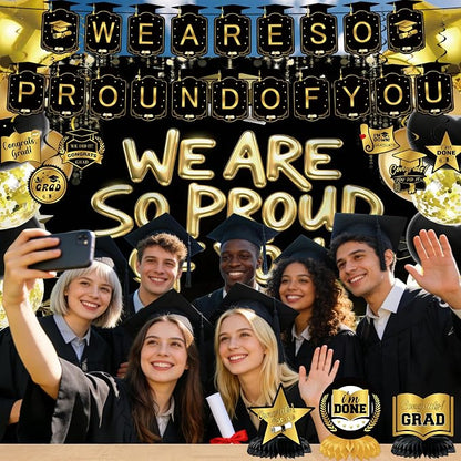 Black Gold We are So Proud of You Decorations, We are So Proud of You Banner - Image 5