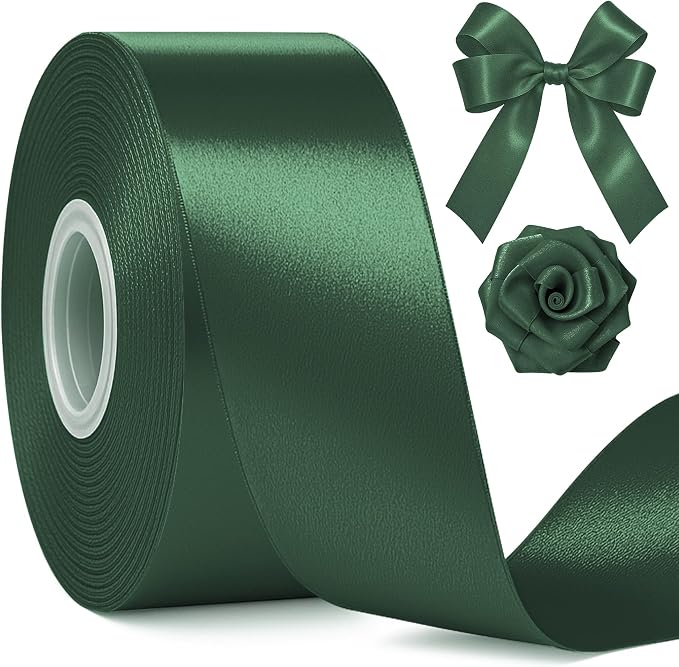 30Yards 1 1/2In Dark Green Ribbon by Fullive