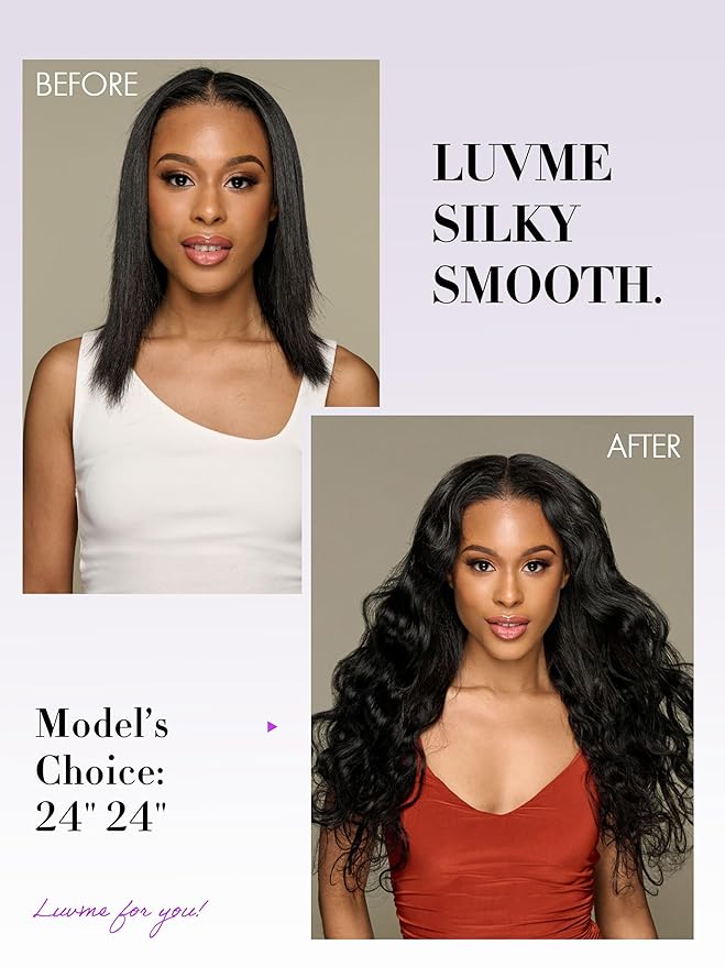 LUVME Clip in Hair Extensions Real Human Hair, Natural Black 135g 9pcs 18 Inch, Human Hair Clip ins Extensions for Women on Thick Body Wavy Extensions
