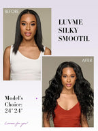 LUVME Clip in Hair Extensions Real Human Hair, Natural Black 135g 9pcs 18 Inch, Human Hair Clip ins Extensions for Women on Thick Body Wavy Extensions