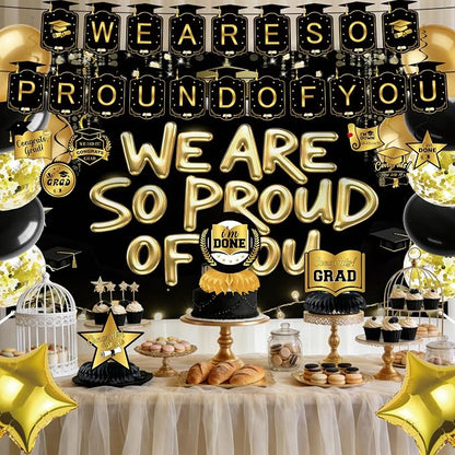 Black Gold We are So Proud of You Decorations, We are So Proud of You Banner - Image 6
