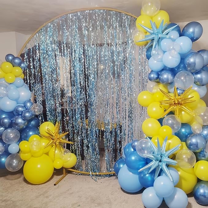 Yellow Blue Clear Balloon Arch Kit - Image 3