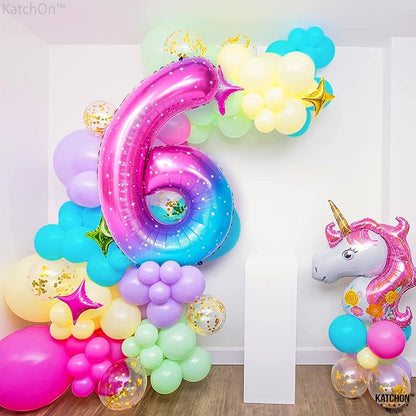 KatchOn Foil Rainbow Number 6 Balloon - Image 4