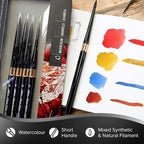 Silver Brush Limited WC-3124ST Black Velvet Voyage Master Travel Set for Watercolor, Gouache, Inks, & Dyes, Set of 4, Sizes 2, 4, 6, and 8 Round Paintbrushes, Short Handle