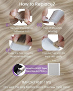LaaVoo Human Hair Tape in Extensions Ash Blonde Tape in Hair Extensions Human Hair Highlights Blonde with Ash Blondes 00G 40pcs 20Inch