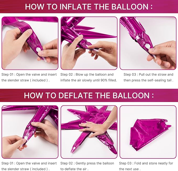 PartyWoo Hot Pink Star Balloons 110pcs Different Sizes 18 12 10 5 Inch Pack 22 - Image 6