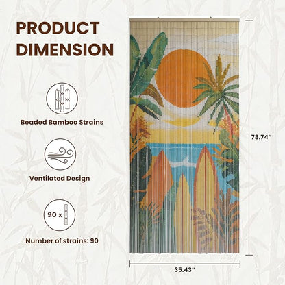 Summer Vibe Beaded Bamboo Curtain - Image 2