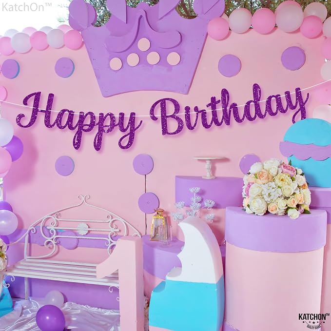 KatchOn Purple Happy Birthday Banner 10 Ft - Image 8