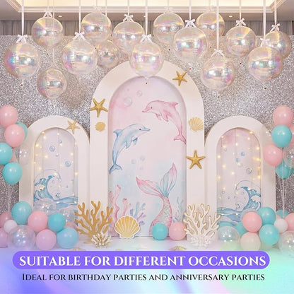 18 Set 22 Inch Iridescent 4D Giant Round Foil Balloon Bulk Metallic Giant Foil - Image 5