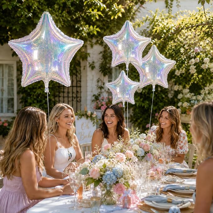 Iridescent Star Balloons, Baby Shower, Graduation, Engagement and Anniversary - Image 8