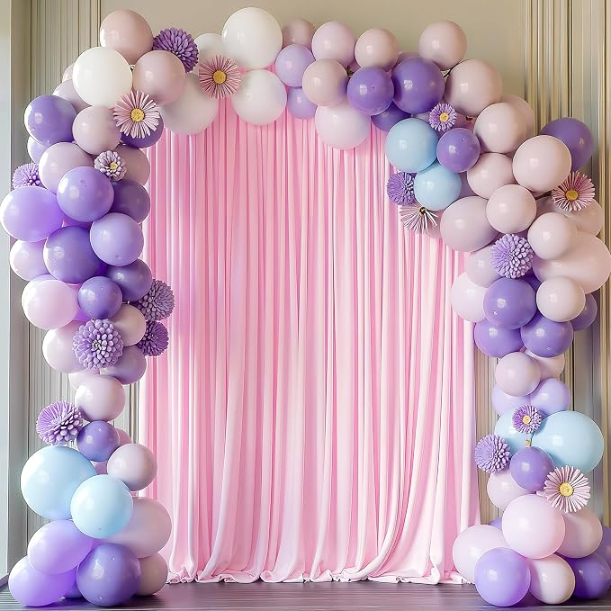 Pink Backdrop Curtain for Wedding Parties Backdrop Drapes 10x8FT | Wrinkle Free - Image 6
