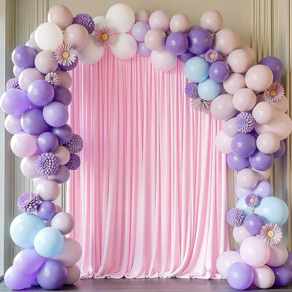 Pink Backdrop Curtain for Wedding Parties Backdrop Drapes 10x8FT | Wrinkle Free - Image 6