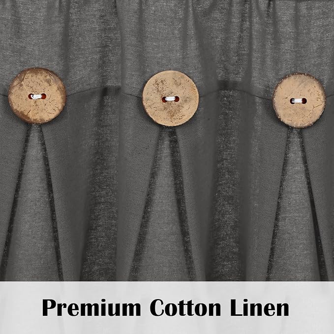 Farmhouse Valance Curtains, Boho Cotton Linen Kitchen Valance, Rod Pocket - Image 3