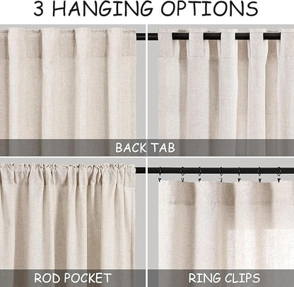 Beige Linen Curtains 90 Inches Long - Image 3