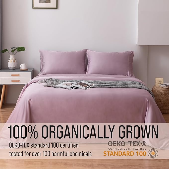 Bella Coterie | Luxury Bamboo Standard Size Pillowcase Set | 100% Organically Grown Bamboo Viscose | Ultra Soft | Cooling | 2 Pcs [Lilac]