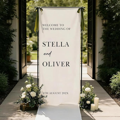 Custom Linen Wedding Welcome Banner by VIRAGIL