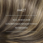 YoungSee Nano Ring Hair Extensions Ombre Brown 24Inch Nano Extensions Human Hair Balayage Dark Brown with Caramel Blonde Nano-Bead Hair Extension Long for Wedding 50G/S