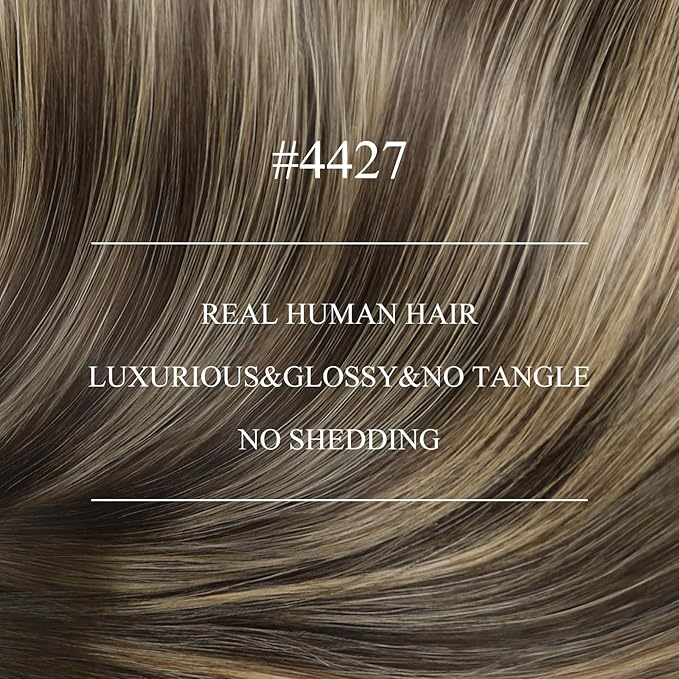 YoungSee Nano Ring Hair Extensions Human Hair Balayage Nano Link Hair Extensions Remy Hair 22Inch Nano-Bead Extension Dark Brown with Caramel Blonde Human Hair Extensions Nano-Tip 50G/50S