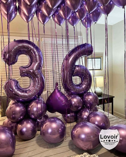 Purple Number 7 Balloons, 40 Inch Giant Number Balloons Foil Mylar Helium - Image 4