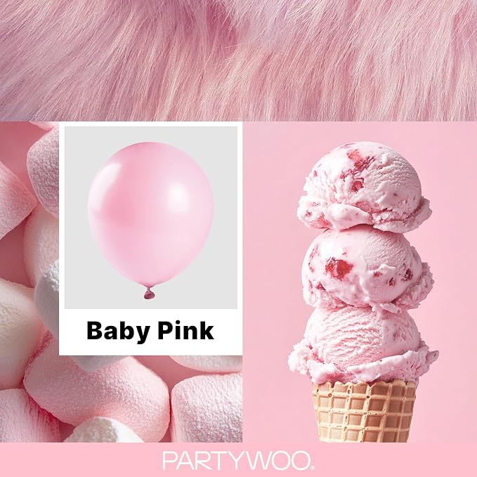 PartyWoo Baby Pink Balloons 85pcs Pastel Pale Light Pink Color | 18 12 10 5 - Image 2