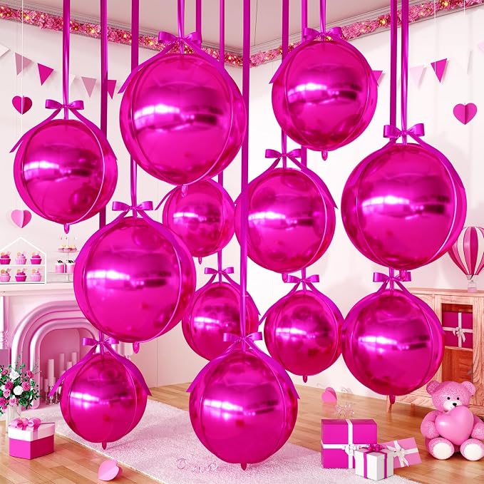Hot Pink Round Foil Balloons by FEYG