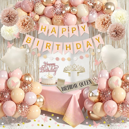 Amandir Boho Dusty Pink Birthday Decorations by Amandir
