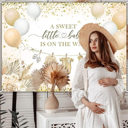 Boho Baby Shower Banner Neutral Gold Baby Shower Party Decorations A Sweet - Image 6