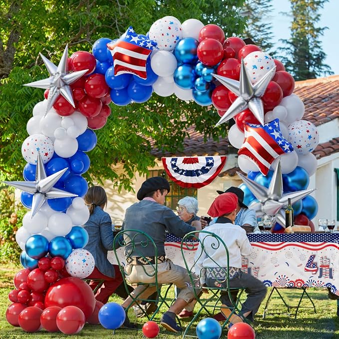 151pcs Red White and Blue Balloon Garland Arch Kit Patriotic Decorations - Image 2