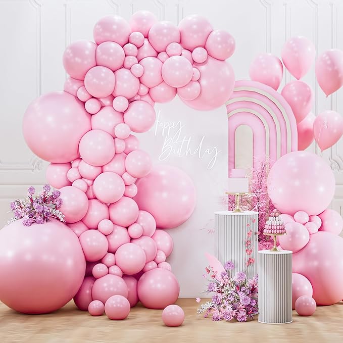 PartyWoo Light Pink Balloons 127pcs Pastel Pale Baby Pink Different Sizes | 36 by PartyWoo