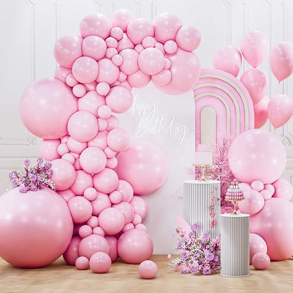 PartyWoo Light Pink Balloons 127pcs Pastel Pale Baby Pink Different Sizes | 36 by PartyWoo