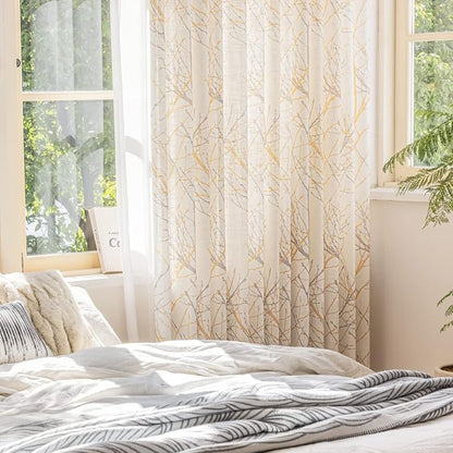 FMFUNCTEX Linen Semi Sheer Curtains - Image 3