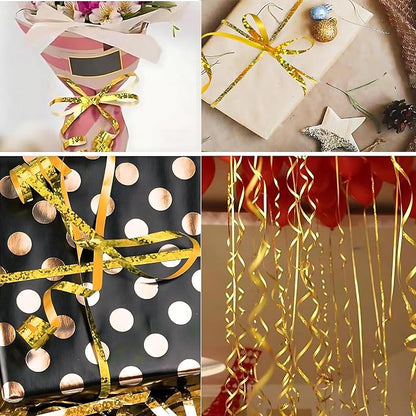 500 Yard Gold Curling Ribbon Beautiful Metallic Crimped Ribbon-Balloon Ribbons - Image 3