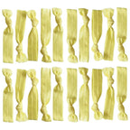 Kenz Laurenz Hair Ties Ponytail Holder Set No Crease Ribbon Bands - (Pack of 20) - Light Yellow
