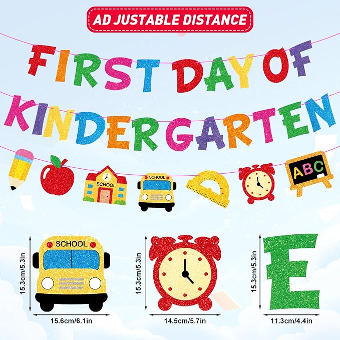 First Day Of Kindergarten Banner Decor, Back To School Kindergarten Garland - Image 3