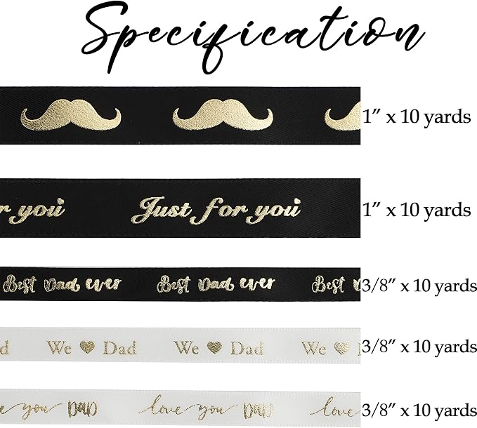 Happy Father's Day Ribbon Fathers Day Decorations Gift Box Wrapping Paper Decor - Image 2