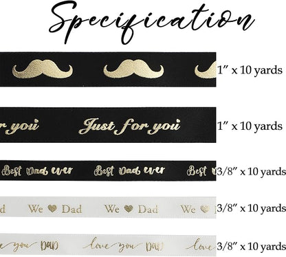 Happy Father's Day Ribbon Fathers Day Decorations Gift Box Wrapping Paper Decor - Image 2