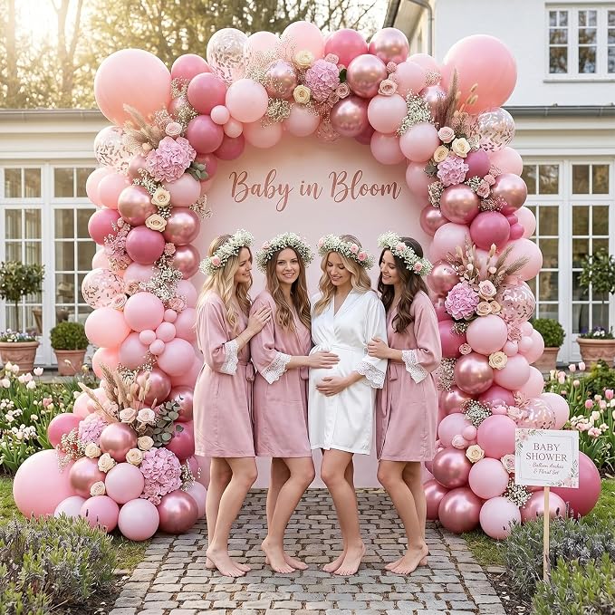 Dusty Rose Balloon Set, 60 Packs 12 Inch Retro Pink Metallic Chrome Rose Gold - Image 3