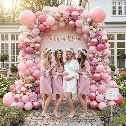Dusty Rose Balloon Set, 60 Packs 12 Inch Retro Pink Metallic Chrome Rose Gold - Image 3