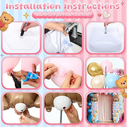 Lunmon 2 Sets Bear Gender Reveal Decorations, Bear Balloon Column Stand Kit - Image 5