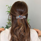 Vintage Hair Clips 4 Pcs Flower Crystal Rhinestones Barrette Set Sparkling Rhinestone Hair Barrettes For Women, Retro Flower Pearl Crystal Hair Clip, Butterfly Rhinestone Spring Hair Barrette Clip