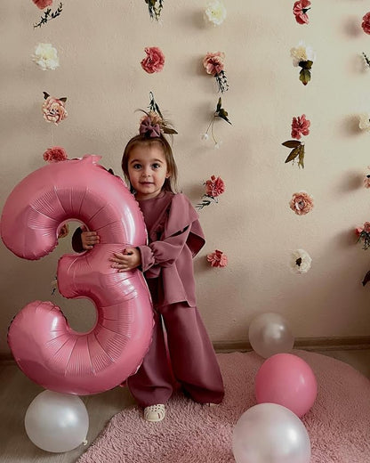24 Balloon - Pastel Pink Birthday Number Balloons, 40 Inch Decorations | Pastel - Image 7