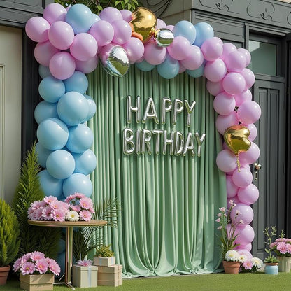 Sage Green Backdrop Curtain Drapes - Image 6