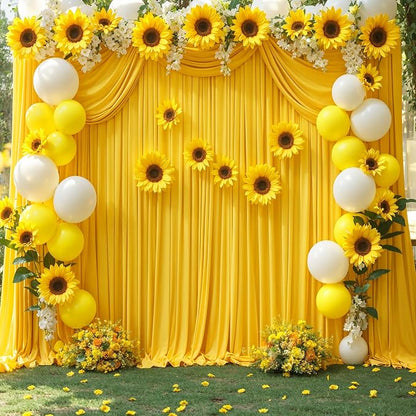 8 Panels Yellow Backdrop Curtains - Image 5